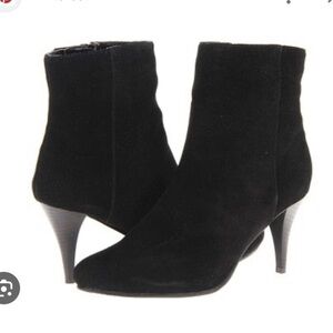 Fitzwell New Women’s Size 9 Linda Ankle Boot Black Calf Suede 3” Heel New in Box